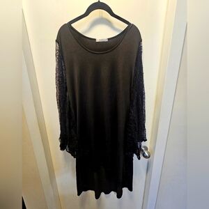 Black Gothic Dress with Spiderweb sleeves - US size 12